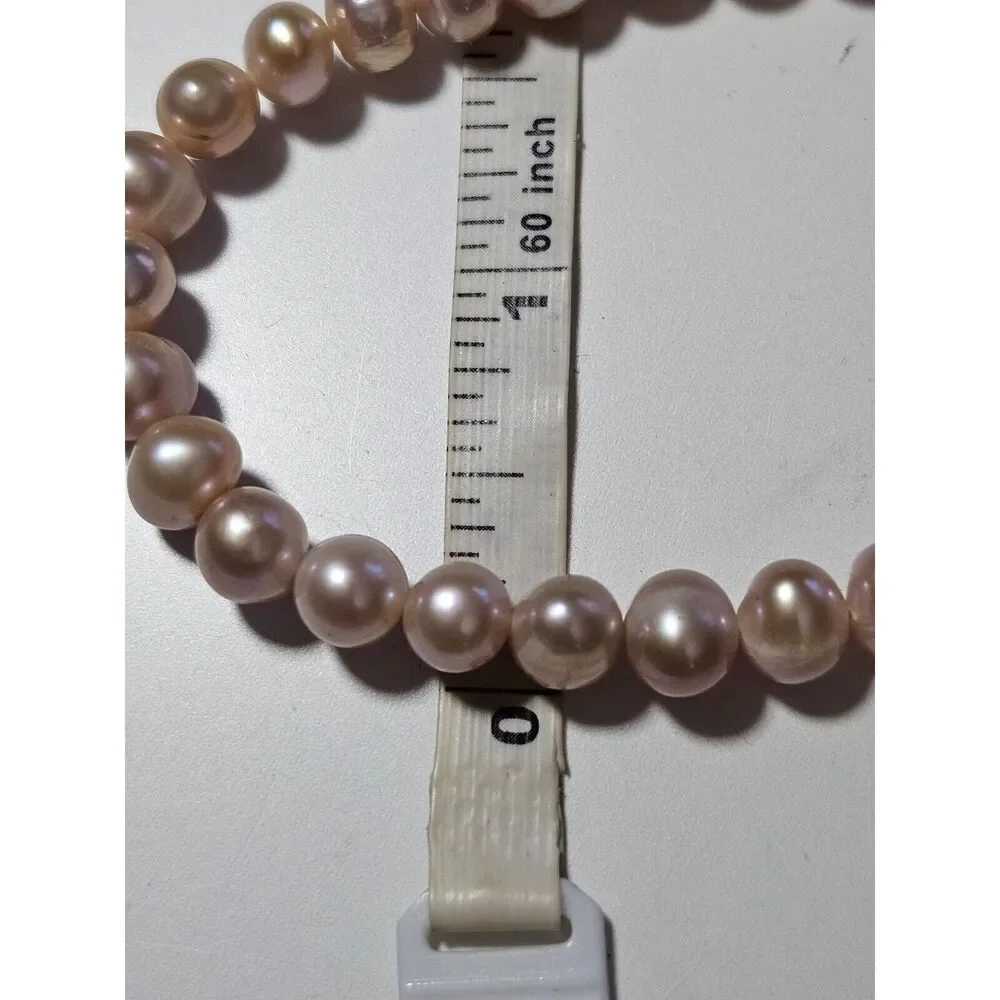 Pink freshwater pearl bracelet 7